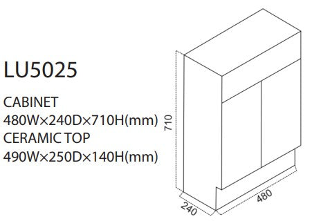 Lucas Slim line Free Standing Vanity