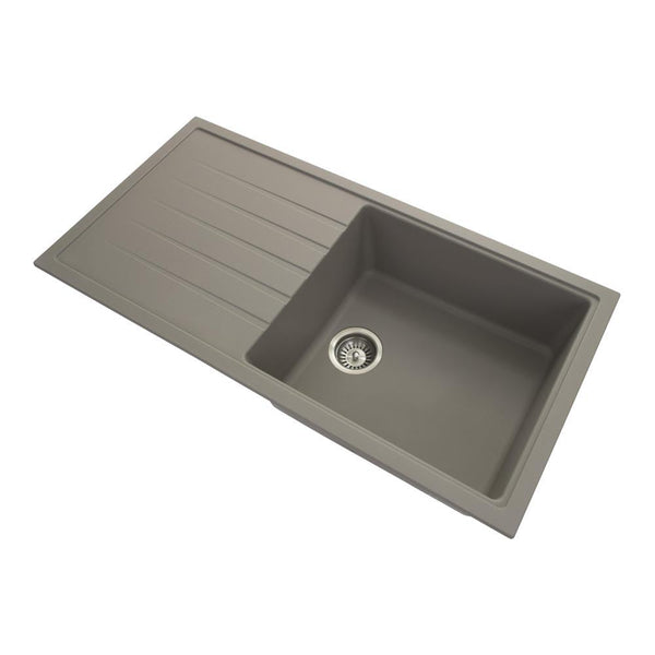 1000x500x220mm Carysil Single Bowl With Drainer Board Granite Kitchen Sink Top/Flush/Under Mount