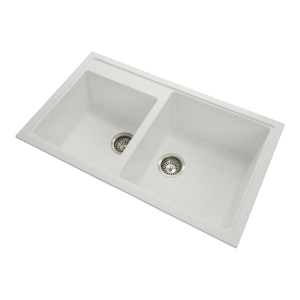 860x500x205mm Carysil Double Bowl Granite Kitchen Sink Top/Flush/Under Mount