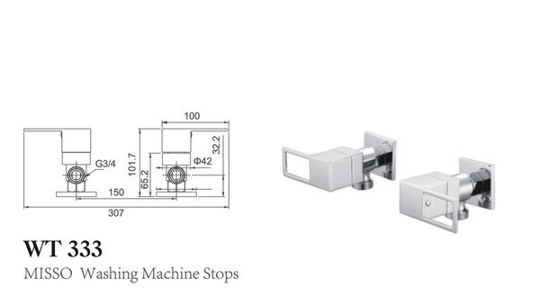 MISSO Pair of Washing Machine Taps