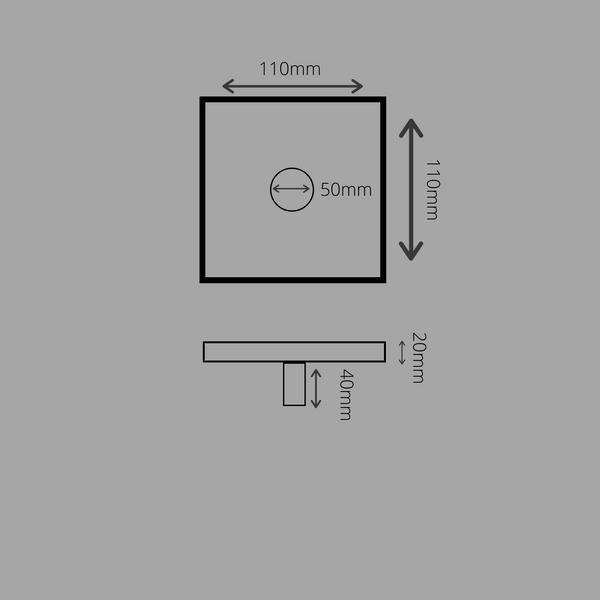 Shower Grate - Insert Drain - 110x110x40mm