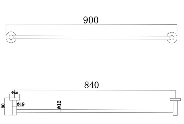 Single Towel Rail 42-AR91