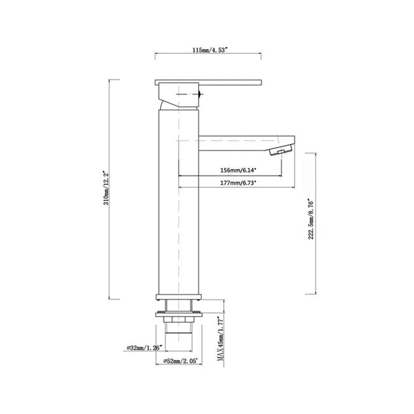 Blaze Chrome Tall Basin Mixer