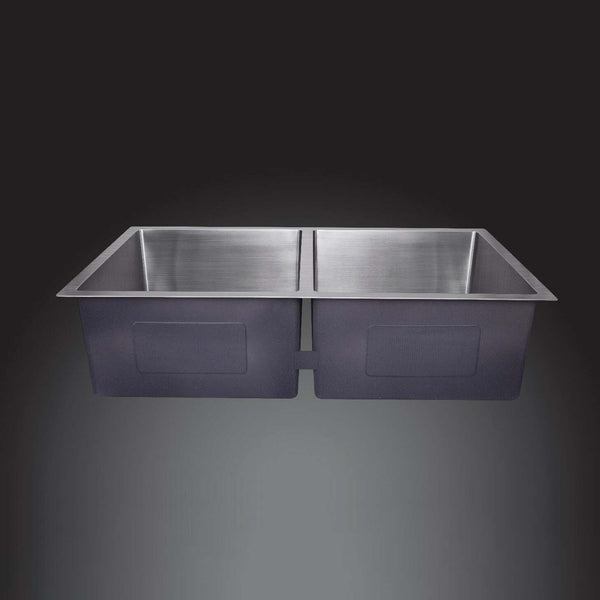 860*450*250 Handmade Stainless Steel Under/Topmount Kitchen Laundry Double Sink / 44HF8645D