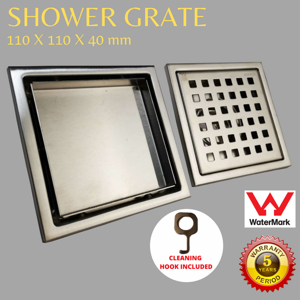 Shower Grate - Insert Drain - 110x110x40mm